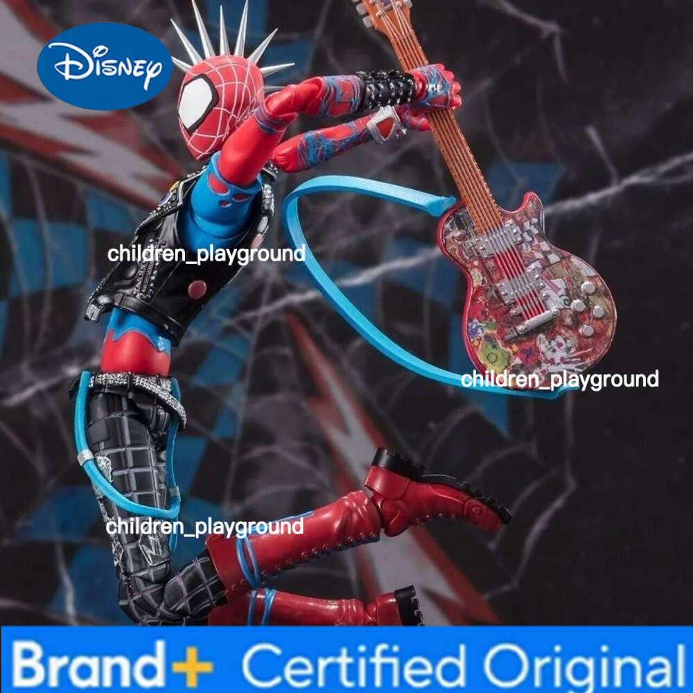 Disney 16cm CT MARVEL Across the SpiderVerse Spider Punk Hobby Anime Collection Action Figures Mobile Handheld Toy Model Ornament Gift H260123