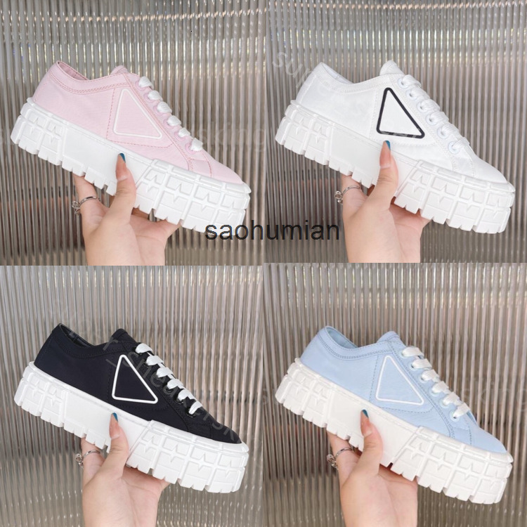 New Gabardine Nylon Casual Shoes Designer Sneakers Women Loafers Brand Wheel Trainers Luxury Canvas Sneake pradasneaker pradas pradashoes pradacups OAYX