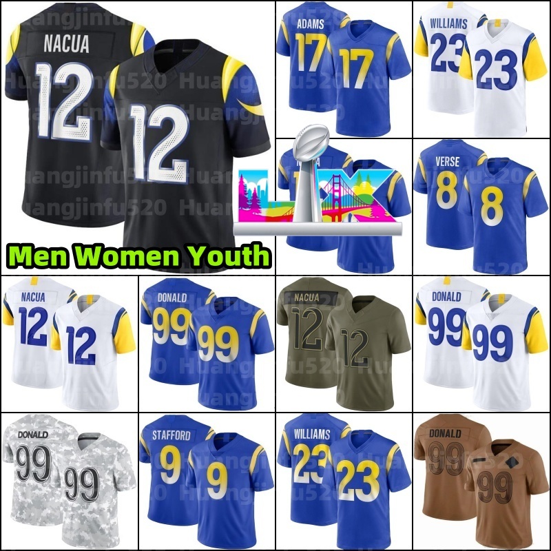 Puka Nacua Davante Adams Matthew Stafford Football Jersey Blake Corum Trent McDuffie Byron Young Kyren Williams Terrance Ferguson Jared Verse Braden Fiske Turner