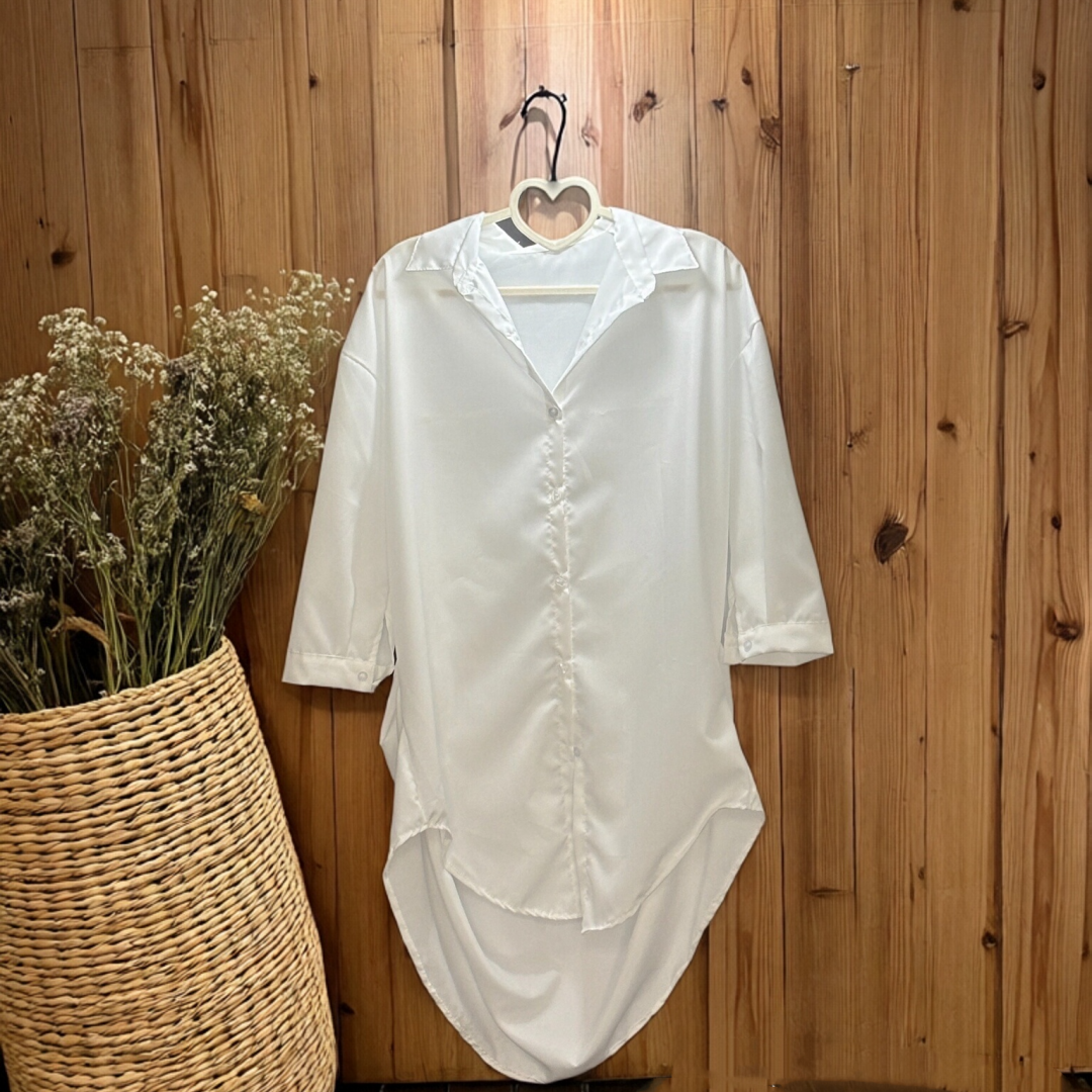 Boyfriend style sexy mid-length shirt