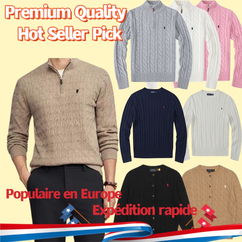 Cardigan Designer Mens Sweaters Wool Casual High Quality Pull Half Zip Women Hoodie Polo Jacket Winter Long Sleeve Sweater Pullover Size S-2XL