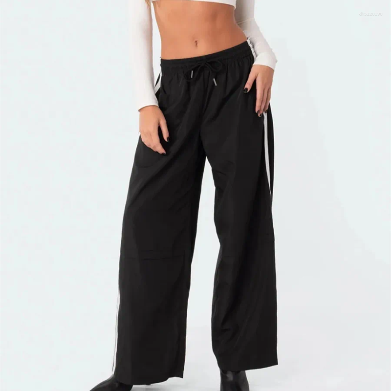 Women's Pants Imcute Women Striped Track Elastic Waist Straight Leg Sweatpants Joggers Wide Side Stripes With Pockets