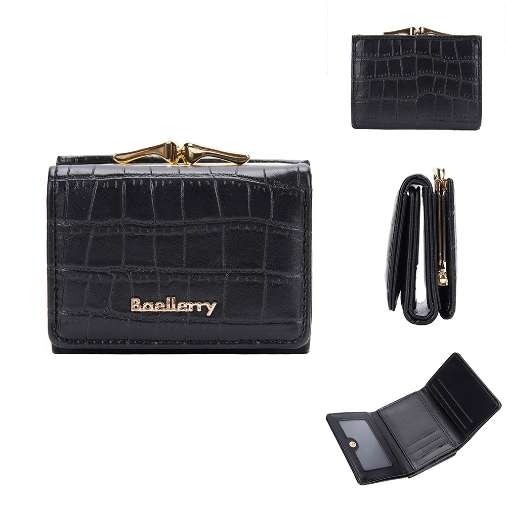 Baellerry 2026 New Design Premium Stone Texture Short Style Ladies Wallet Multi Card Slots Large Capacity Fashion Card Case Portable Coin Purse Variou