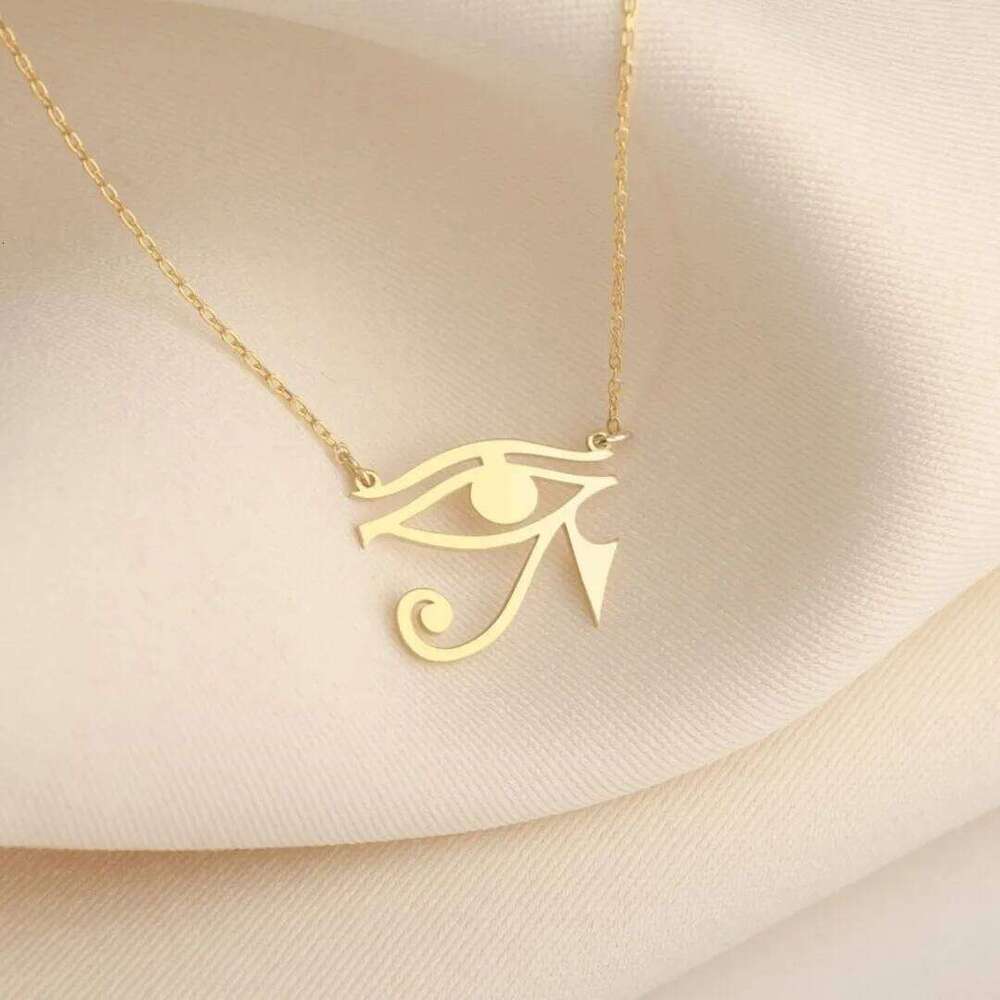 Vintage Egyptian Eye of Ra Pendant Necklace for Women Punk Stainless Steel Mythology Horus Amulet Choker Retro Party Jewelry Z260123