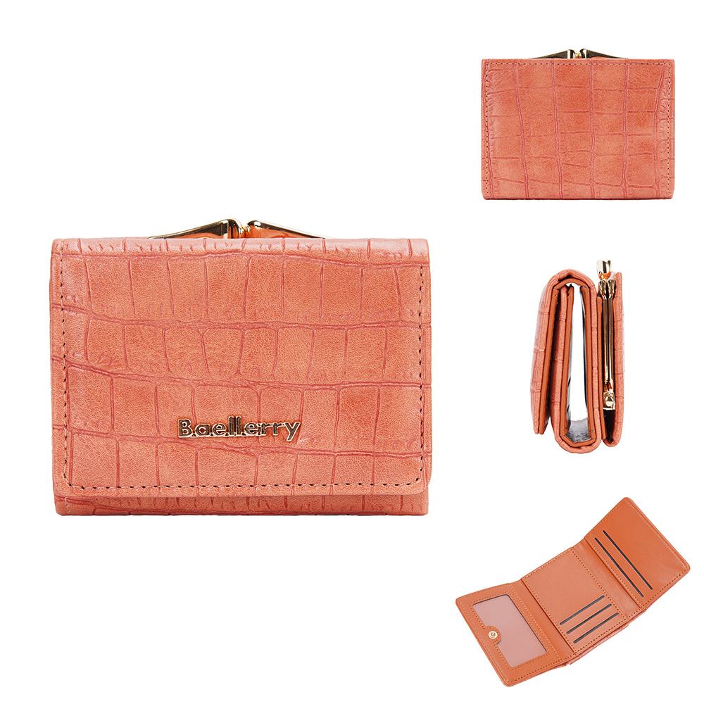 Baellerry 2026 New Design Premium Stone Texture Short Style Ladies Wallet Multi Card Slots Large Capacity Fashion Card Case Portable Coin Purse Variou
