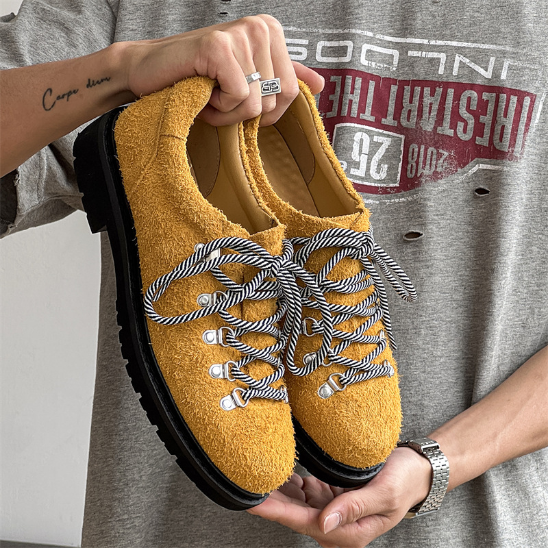 New Design Shoes Men's Derby Shoes 2026, Lace-Up Casual Leather Shoes with Hidden Height Increase Sole, Classic Platform Oxfords