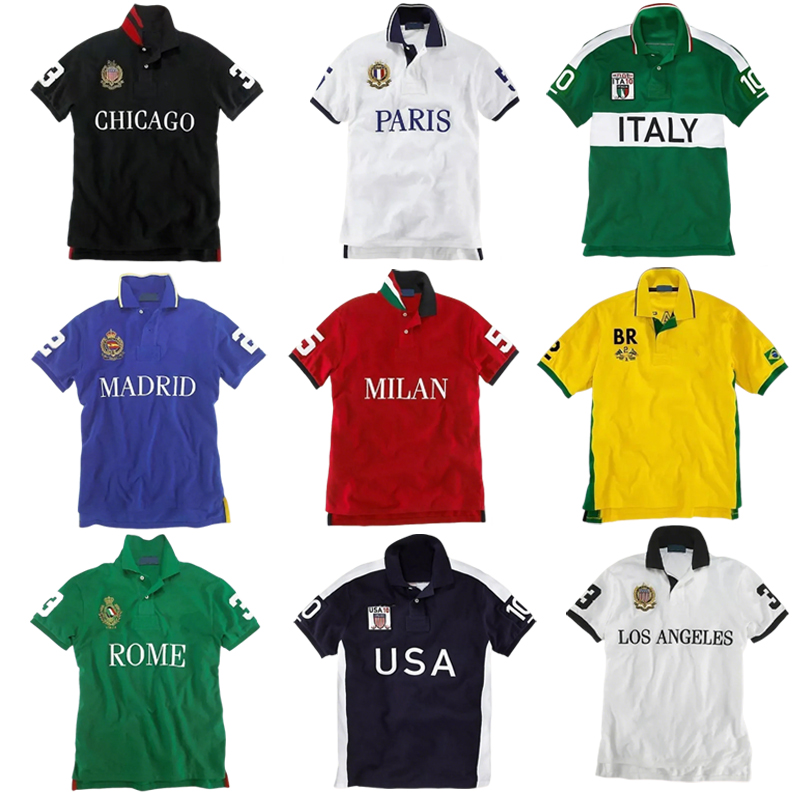 Mens Polo T Shirt Mens Tshirt City Name ITALIA Chicago New York Short Sleeve Casual Embroidery Designer Shirts Summer Comfortable Breathable Pure Cotton Tee 20ss