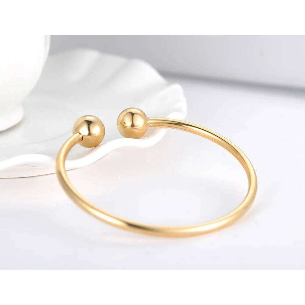 Lokaer Stainless Steel Double Ball Open Cuff Bracelets & Bangles Trendy Party Bangle Jewelry For Women Free Shipping B18027 Z260123