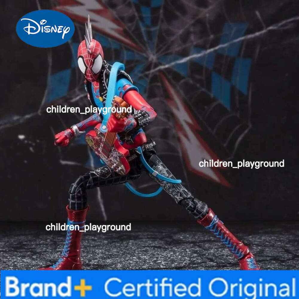 Disney 16cm CT MARVEL Across the SpiderVerse Spider Punk Hobby Anime Collection Action Figures Mobile Handheld Toy Model Ornament Gift H260123
