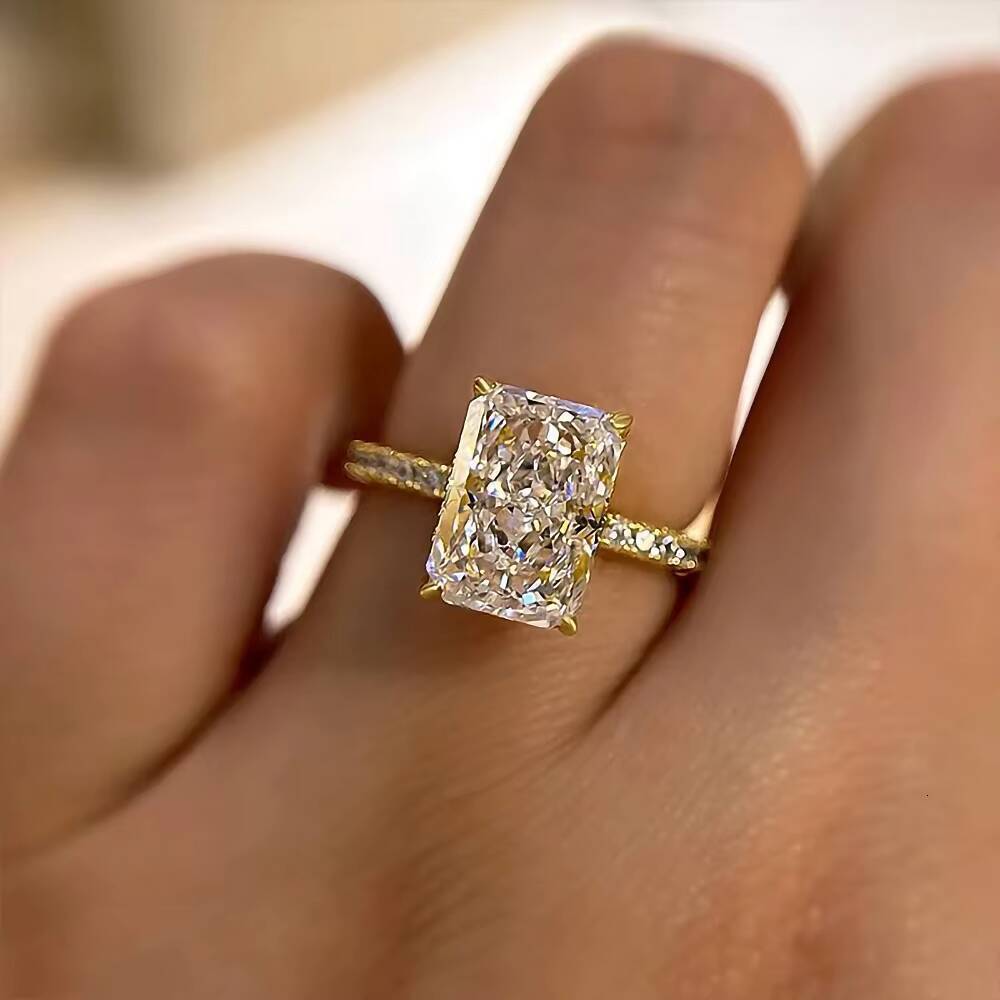 Luxury Designer Style 925 Sterling Silver Non-Fading Ring Set 3ct Moissanite Diamond Anillos Engagement Wedding Ring Set