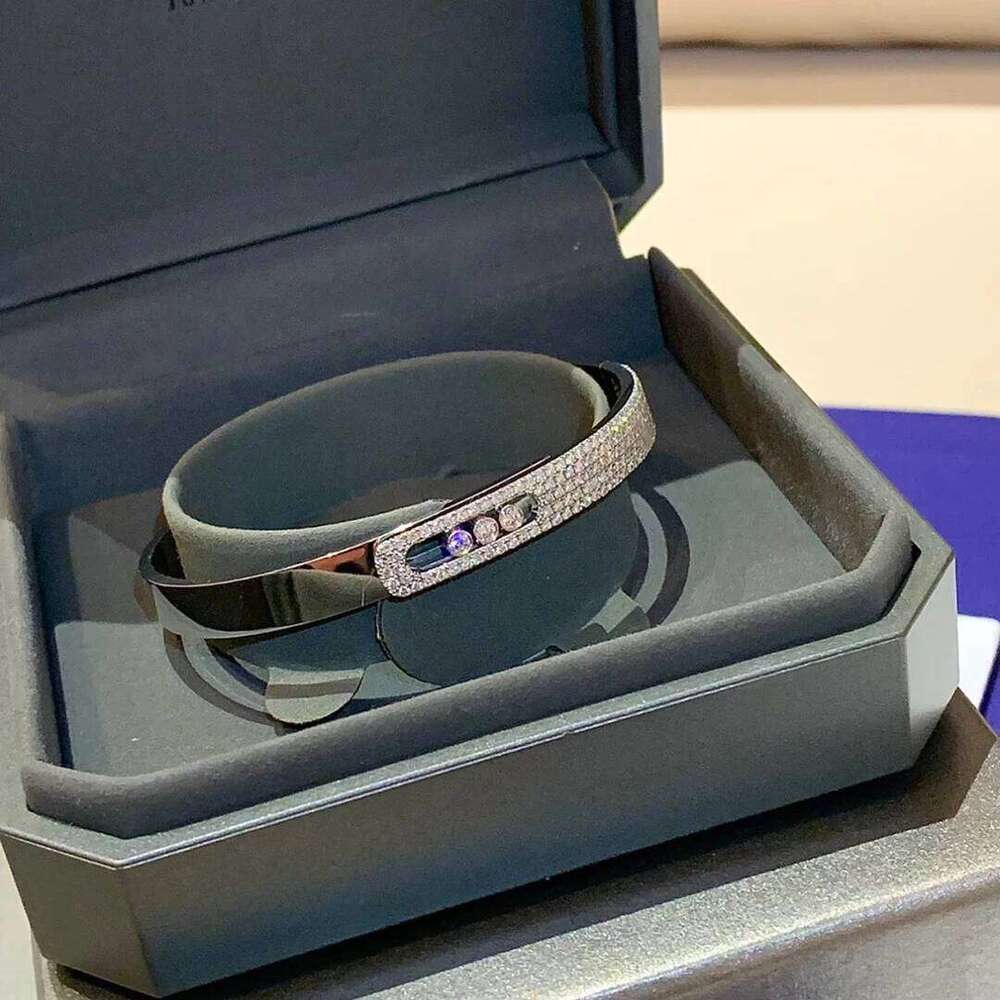 925 sterling silver 18K gold-plated classic women's diamond dynamic bracelet with moving diamonds Z260123