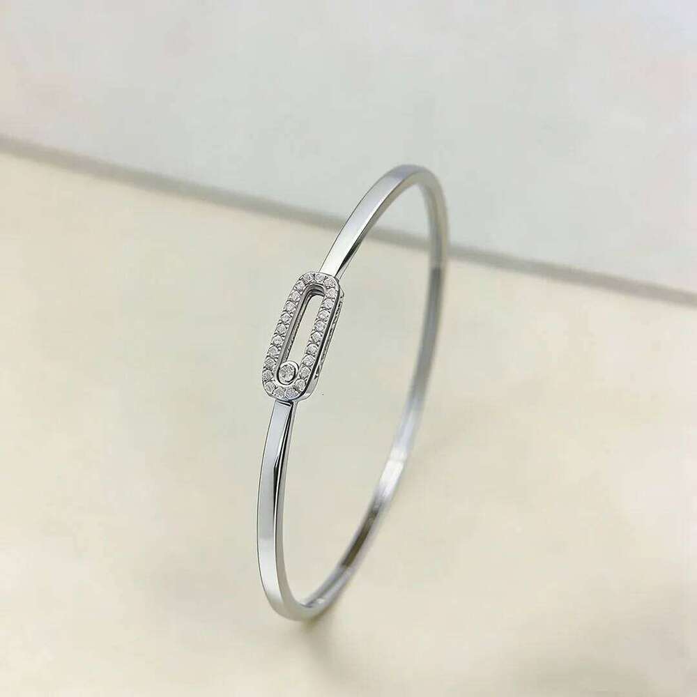 925 Sterling Silver Inlaid Sliding Zircon Women's Bracelet, A Classic Romantic Holiday Gift. Z260123