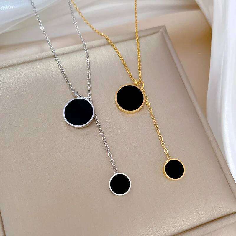 OIMG 316L Stainless Steel Gold Plated Necklaces Geometric Luxury Elegance Round Pendants Clavicle Chains Necklace For Women Z260123