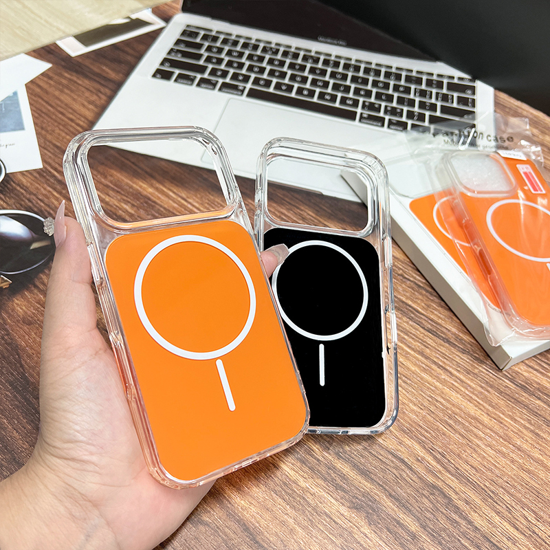 Color Backboard Magnetic For Magsafe Cases Hard Acrylic Shockproof Clear Frame Ultra Thin Cover For iPhone 17 Air 16e 16 15 14 Plus 13 12 11 Pro Max W