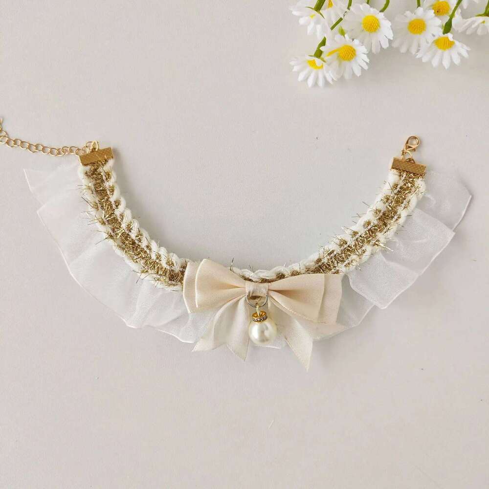 Cat Scarf Collar, Dog Drool Towel, Decorative Pet Bib, Necklace, Lace Bow Tie, Scarf, Neck Ring