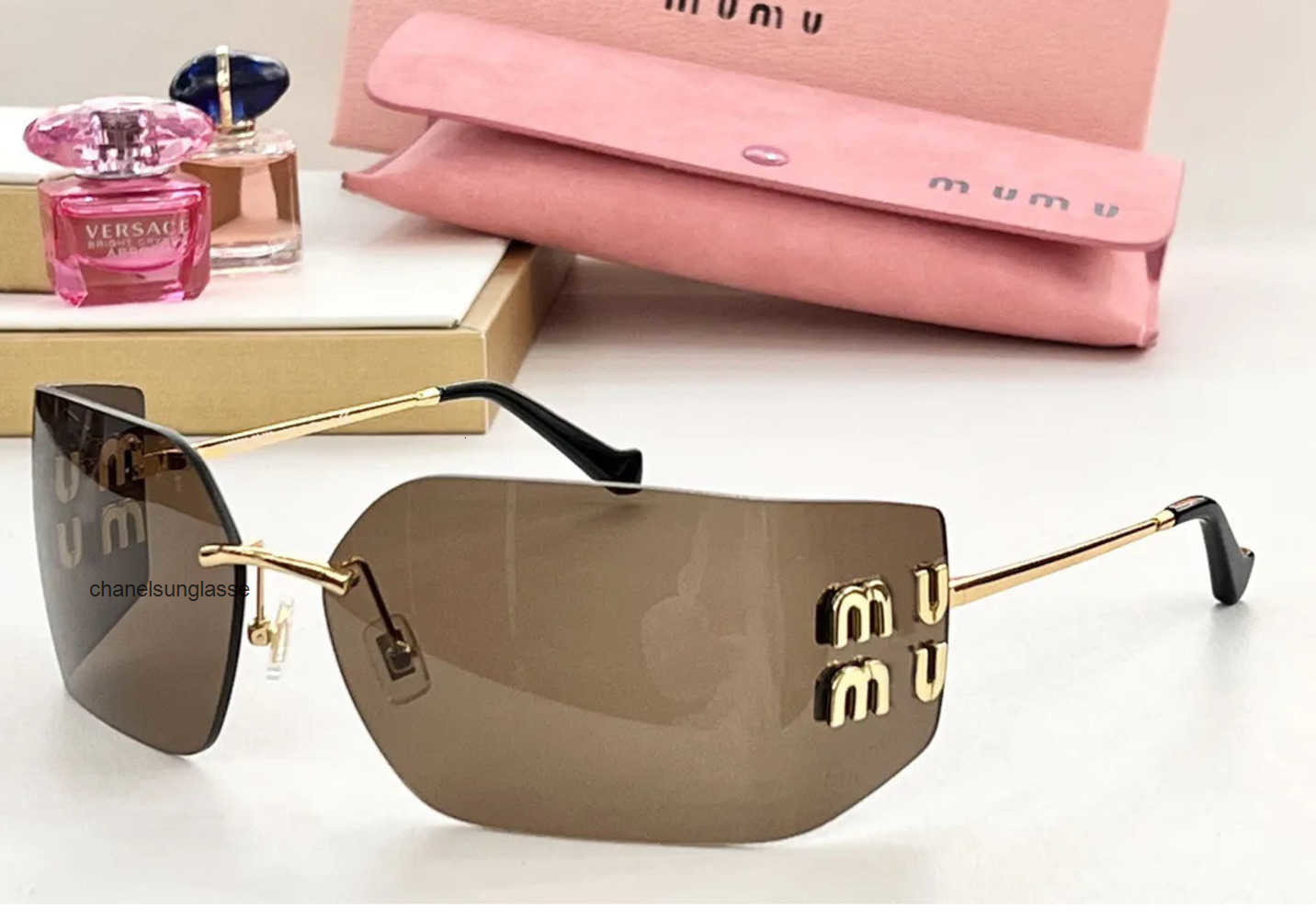sunglasses mens and womens frameless glasses trend new style with color change progressive filmfhjr Y2PP miumiue miumiu miu miu muimuu mui mui 9CXG 1AWF D1AD