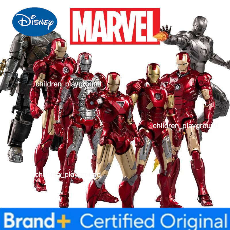 Disney ZD Toys Marvel Iron Man MK1 MK2 MK3 MK4 MK5 MK6 MK7 7inches Action Figures 1/10 Genuinely Collect Model Ornaments Boy Gift H260123