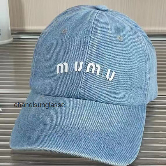 n ball caps baseball cap denim embroidery letters unisex designer beanie hat s soft top sunscreen hats 249 UPJM miumiue miumiu miu miu muimuu mui mui 7Y4J DFV5 V70U