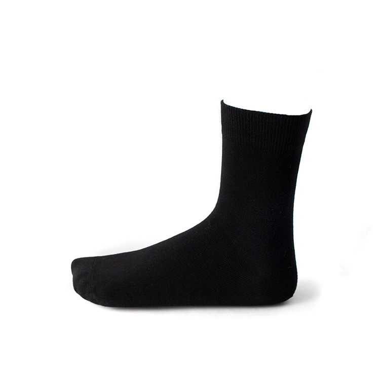 Men's Bamboo Crew Socks, Classic Black Breathable Casual Dress Socks, Soft Comfort Everyday Work Socks for Men