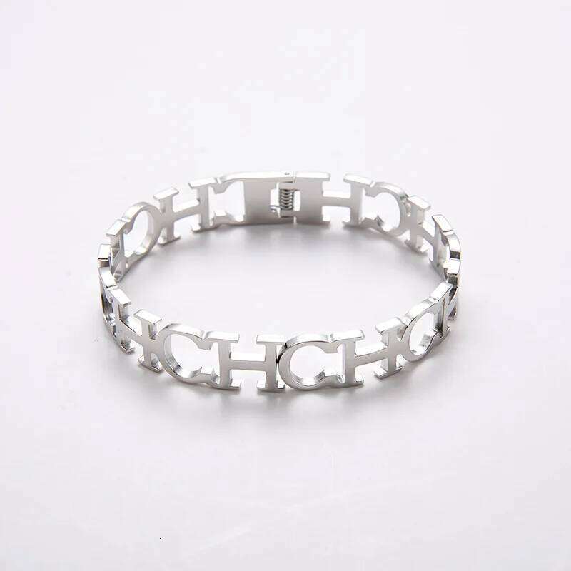 Women's Stainless CH Spring - Titanium Steel Hollow Letter Bracelet | Fashion Jewelry Z260123