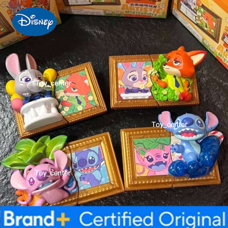Disney New Genuine Famous Paintings Series Blind Nick Judy Figure Toy Refrigerator Sticker Mystery Box Room Decor Kids Gift H260123