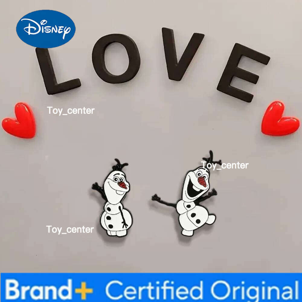 Disney 2 Pcs Creative and Lovely Cartoon Anime Frozen Olaf Personality Metal Alloy Brooch Refrigerator Magnets Decorative Gift H260123