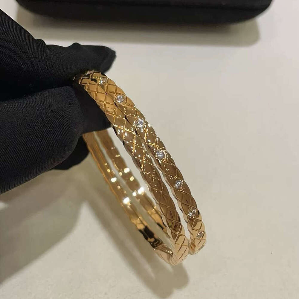 High Version & V Gold Coco Diamond-Encrusted Full Diamond Couple Exquisite Simple Versatile Elegant Women's Bracelet