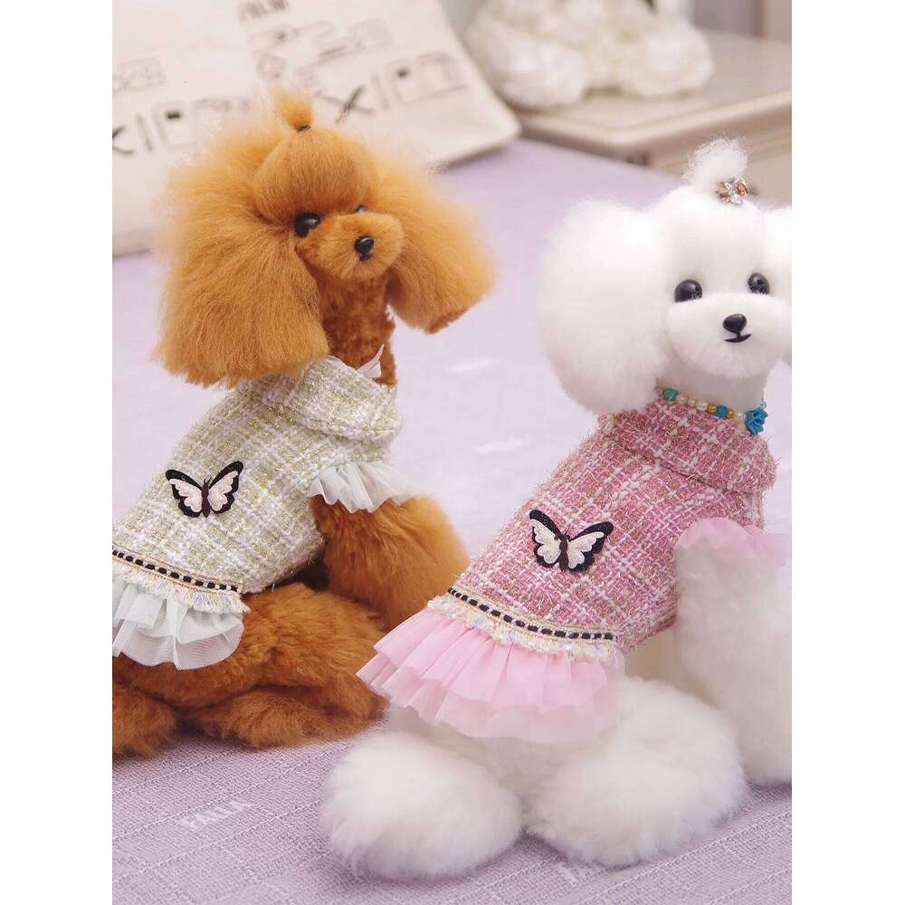 Pet Clothing - Butterfly Princess Dress For Dogs, Suitable For Poodle, Maltese, And Yorkshire Terrier In Spring And Autumn