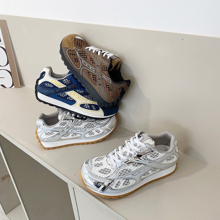 Women's mesh silver dad shoes 2026 new summer new trendy thick-soled sports casual shoes