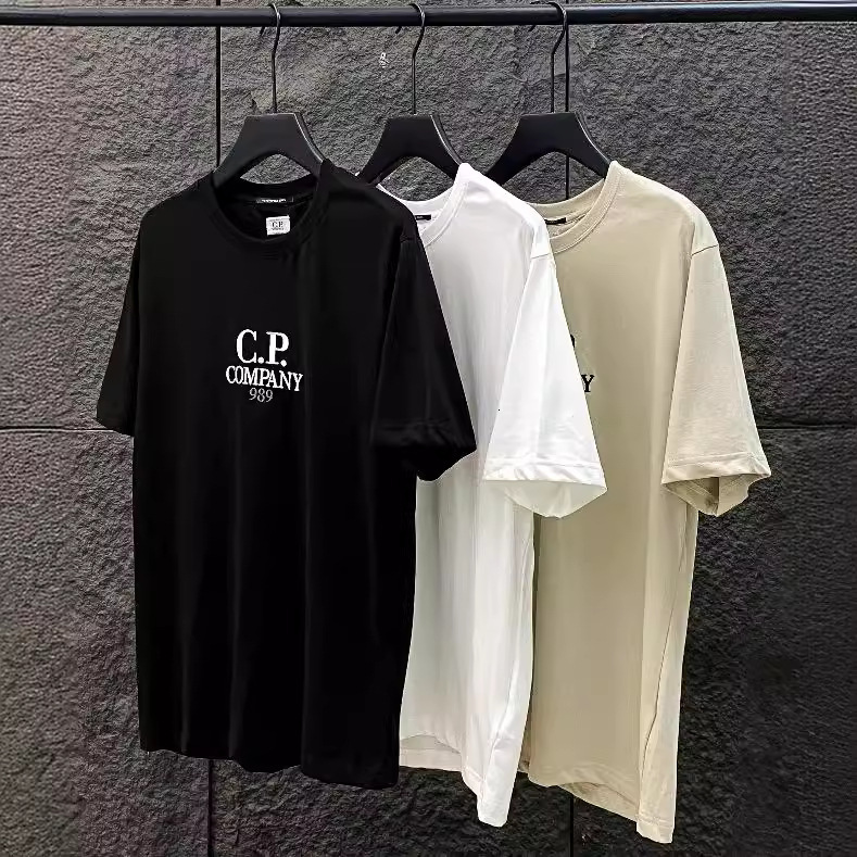 Cpcompanyyyys Shirts Mens Trendy Brand Pure Cotton Embroidered Casual Crew Neck Short Sleeve T-Shirt Stylish Simple ca9