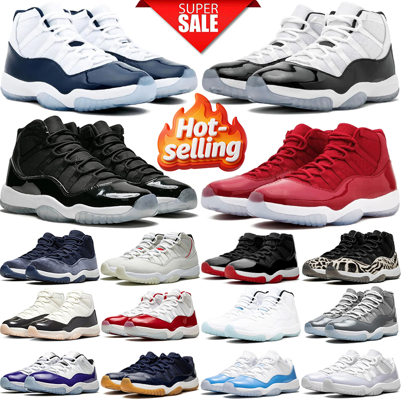 Designer 11 11s Shoes With Box Men Women Basketball Shoes Cool Grey Gamma Cherry Red White Black Pink Blue Casual Sneaker Trainers 36-47