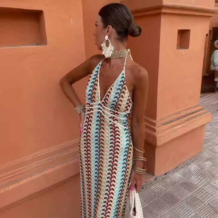 2025 Spring Summer Printed Bodycon Dress INS Slim Fit Party Womens Dress 250813