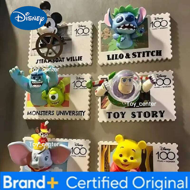 Disney 100th Anniversary Vintage Stamp Blind Creative Refrigerator Magnet Mystery Box Collect Holiday Gifts For Friends And H26012311
