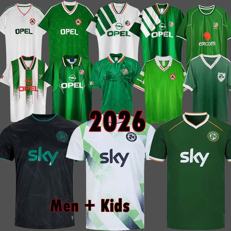 Ireland Jersey 2026 PARROTT FERGUSON Home Away Soccer Jerseys 25 26 World Cup football shirts top men kids sets retro ireland 1986 1990 1992 1994 1995 1996 2002 kits 68