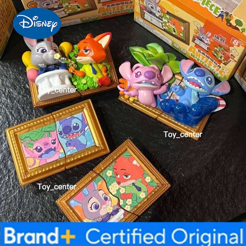 Disney new Art Magnet Series Blind Box Zootopia Nick Judy Stitch Angel Cartoon anime merchandise Model Holiday gifts H260123