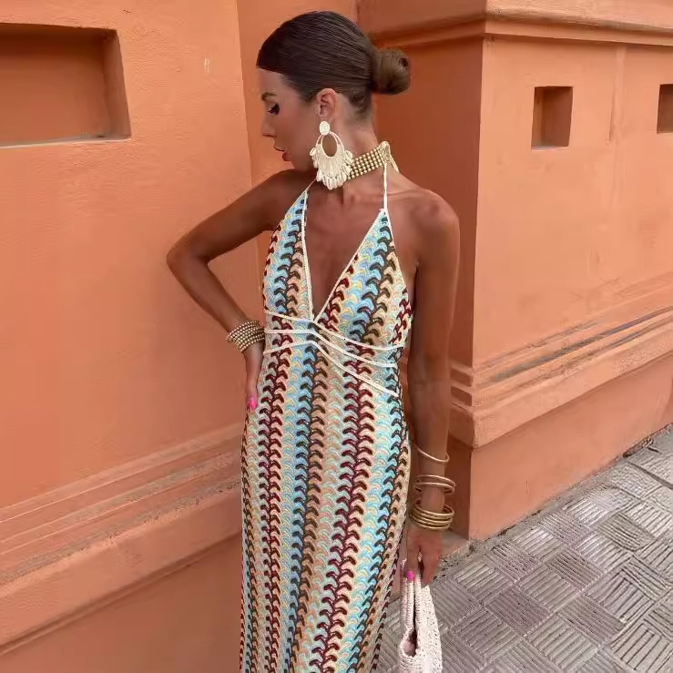 2025 Spring Summer Printed Bodycon Dress INS Slim Fit Party Womens Dress 250813