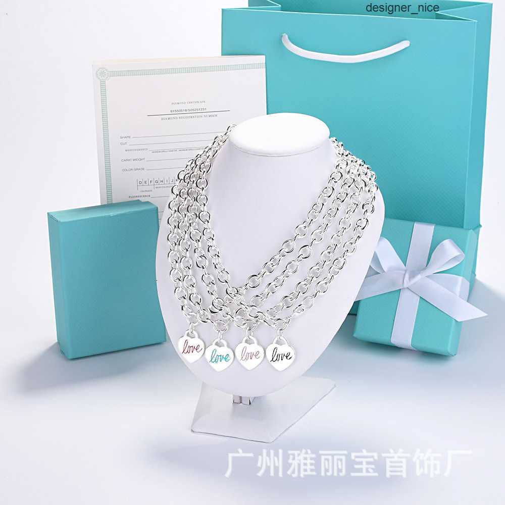 designer strands luxury jewelry for men women gold silver woman t brand enamel love heart necklace cnc steel letter pendant met tiffamy and co tiffanyx tiffanies 5ONA