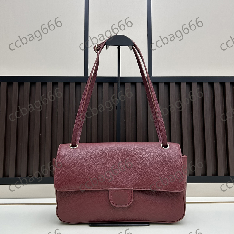 26Ss Women Designer Litchi Grained Calfskin Single Flap Jumbo CF Shoulder Bags Adjustable Leather Strap Crossbody Handbags Turn Lock Travel Airport Purse 29X10CM