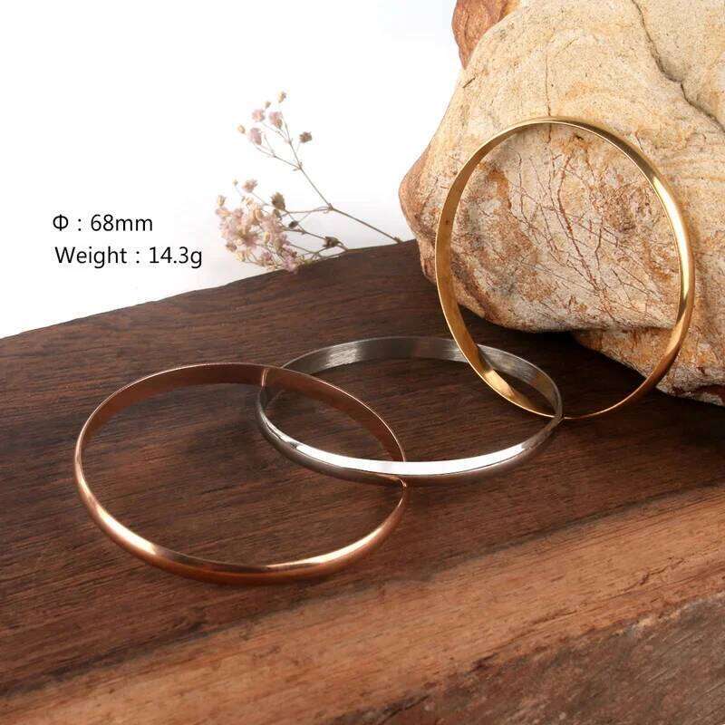 3pcs Set Stainless Steel Tricolor Bangles Women's Third Birthday Bracelet Wedding Anniversary High-end Jewelry Bracelets Gift Z260123