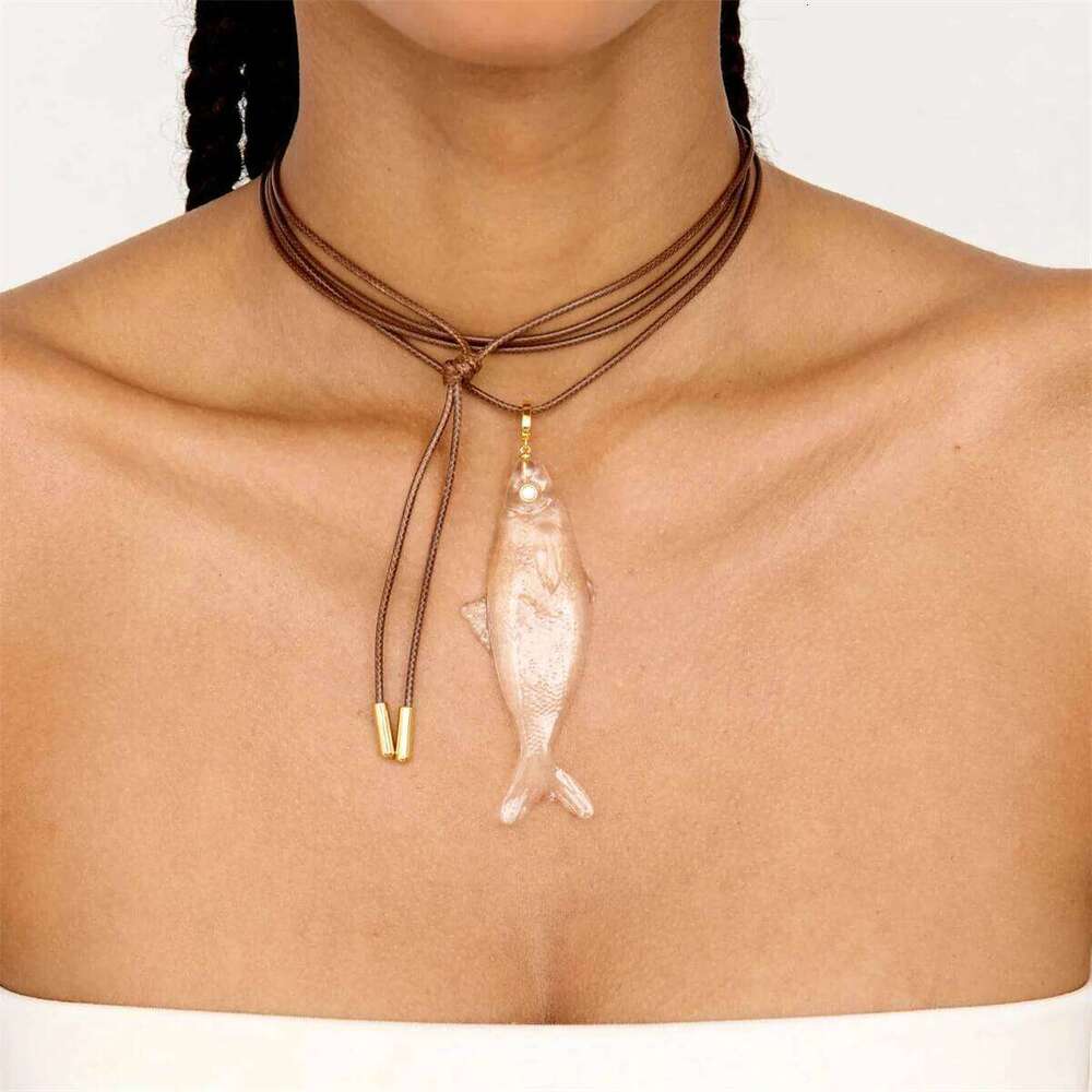 Copper Material Multi Pendant Summer Ocean Small Starfish Fish Bone Rope Necklace Gold Plated Color Preserved Z260123