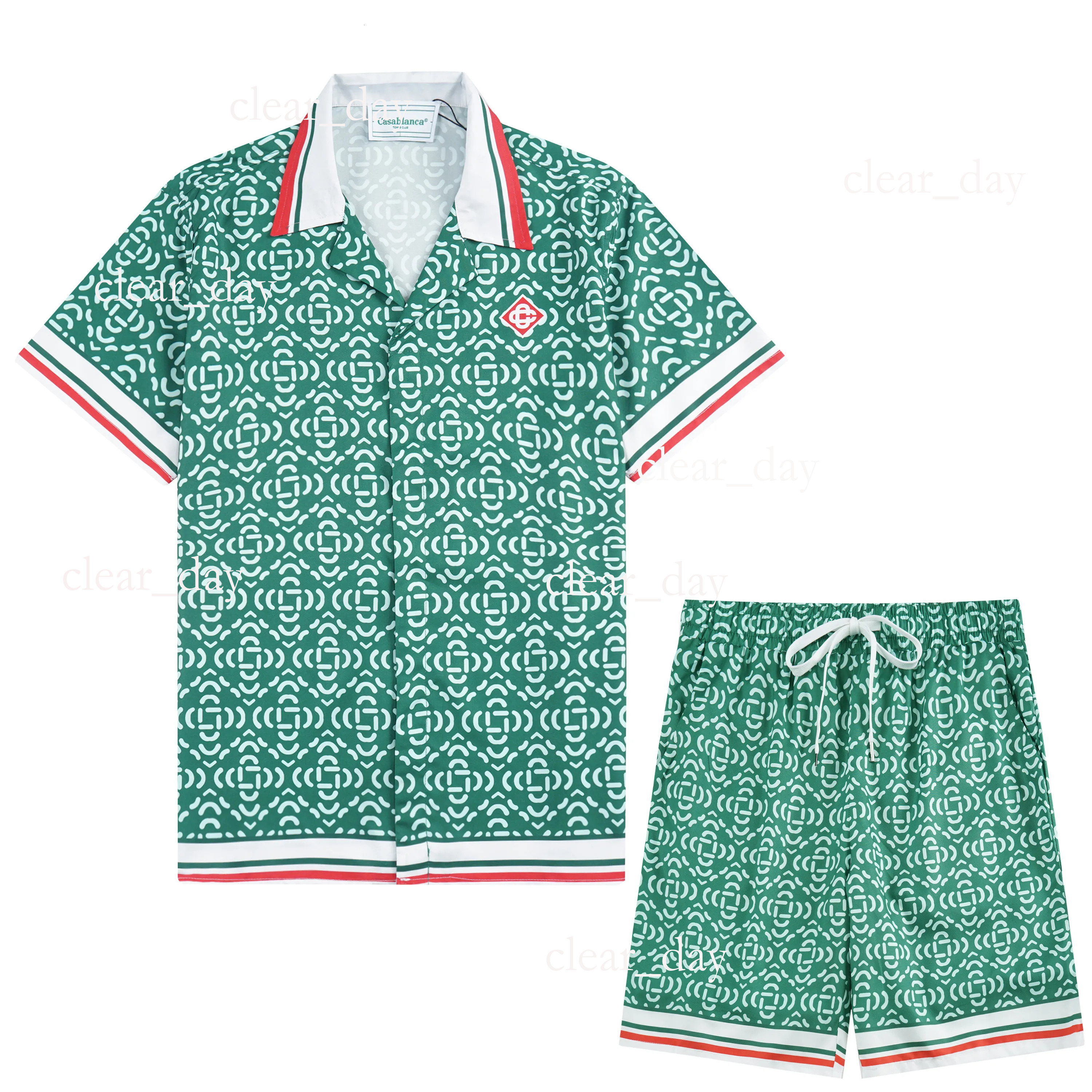 Casablancamens Tshirts Men's Casual Beach Attire Designer Polo Casas Shirts Collection Lightweight Shirt And Shorts Set Casas Blancos T-Shirt dbc