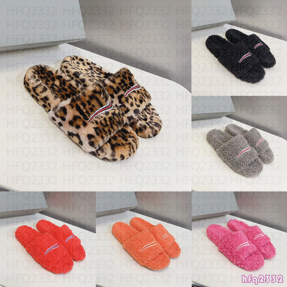 2025 Designer Slides Men Women Slippers Ladies Wool Winter Fur Fluffy Furry Warm Letters Sandals Comfortable Fuzzy Girl Flip Slipper Size 35-45 8f