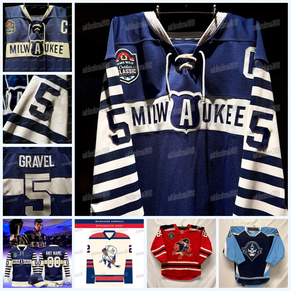 Personalized Custom Milwaukees Admirals 2026 Outdoor Classic Hockey Jersey Kevin Gravel Kyle Marino Andrew Gibson Tanner Molendyk Oasiz Wiesblatt