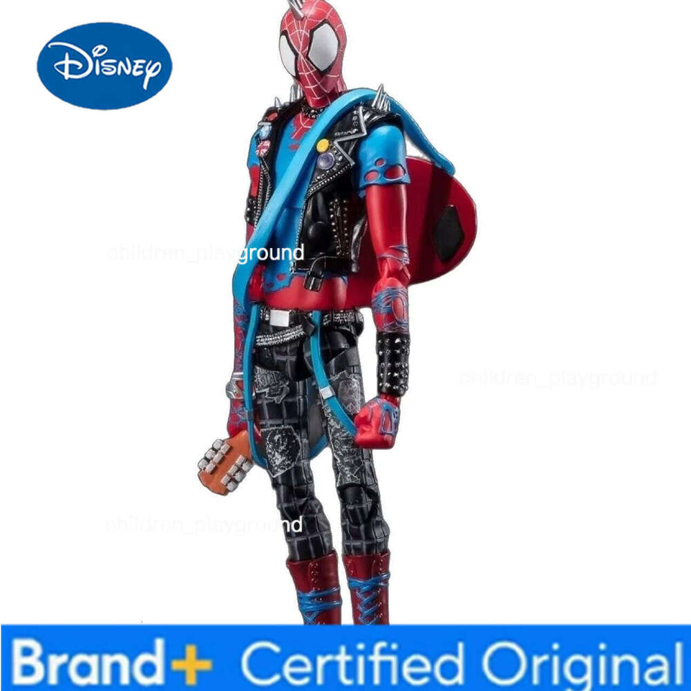 Disney 16cm CT MARVEL Across the SpiderVerse Spider Punk Hobby Anime Collection Action Figures Mobile Handheld Toy Model Ornament Gift H260123