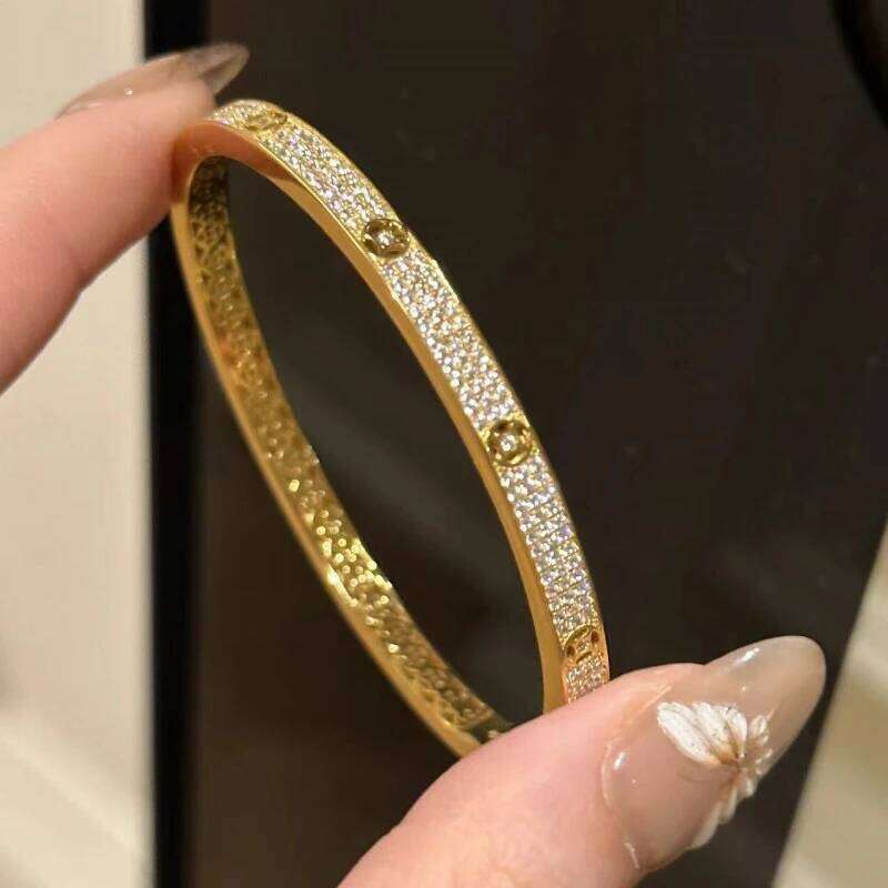 silver 925 Classic Light Luxury Retro Half Circle Full Diamond Copper coin design Bracelet Exquisite Charm bangles Jewelry Z260123