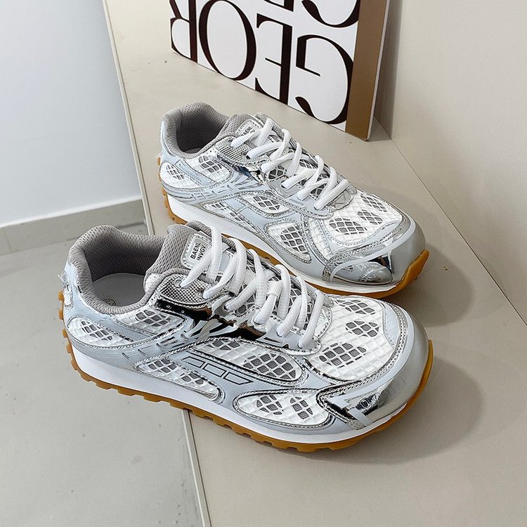 Women's mesh silver dad shoes 2026 new summer new trendy thick-soled sports casual shoes