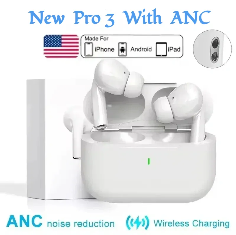 Bluetooth Headphones Pods Pro 4/3/2 ANC Earbuds USB-C Active Noise Reduction Wireless Earphones Spatial Audio Headset With Protective Case