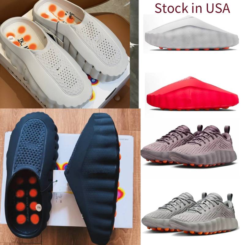 Designer Men Mind 001 Slides Women Mind 002 Running Shoes Pre-match Tech Comfortable Slippers Bone Solar Red Black Chrome Light Smoke Grey Mind001 Pregame Mules US5-14