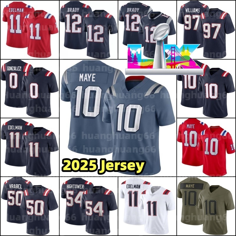 Drake Maye Christian Gonzalez TreVeyon Henderson Football Jersey Romeo Doubs Tom Brady Demario Douglas Efton Chism Henry Will Campbell Kayshon Boutte Mike Vrabel