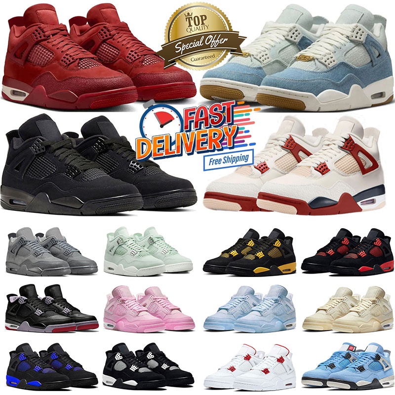 free shipping designer basketball shoes 4s sneakers outdoor trainers men womens fear black cat cactus jack 4 lightning 4s